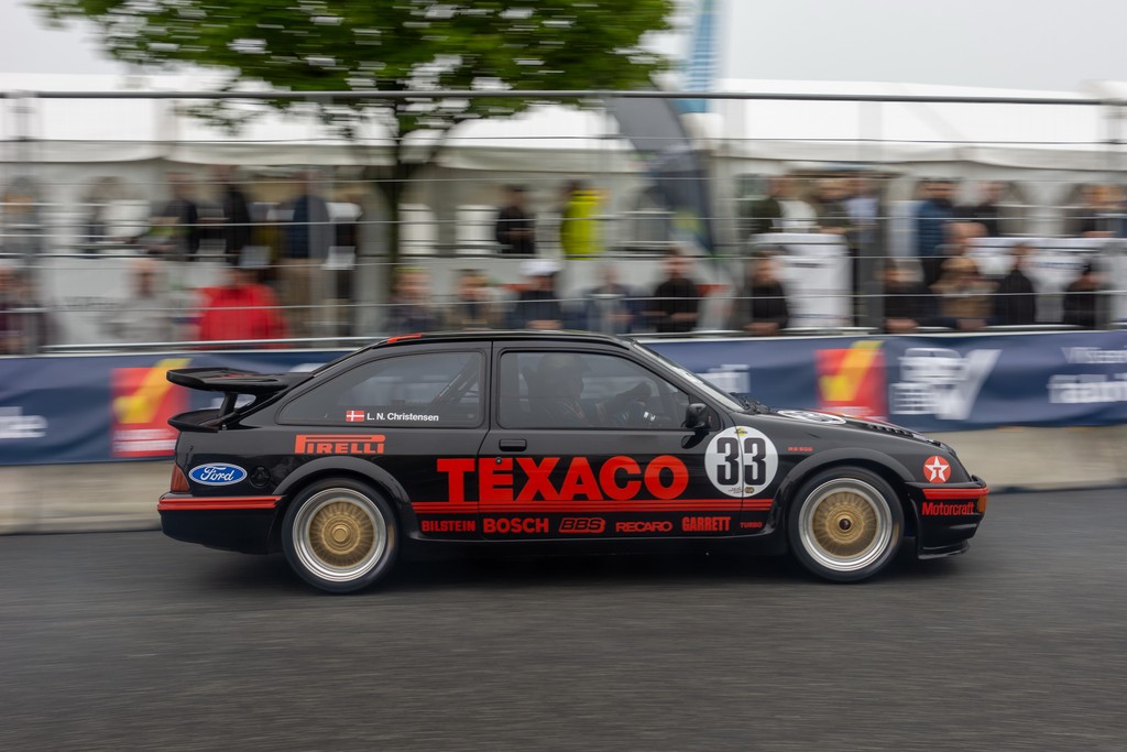 Leif Nørgaard Christiansen har tidligere deltaget i 76-90-klassen ved Classic Race Aarhus. I den forgangne sæson blev han tysk mester i sin ikoniske Ford Sierra RS500 Cosworth
(Foto: Classic Race Aarhus / Peter Marker)